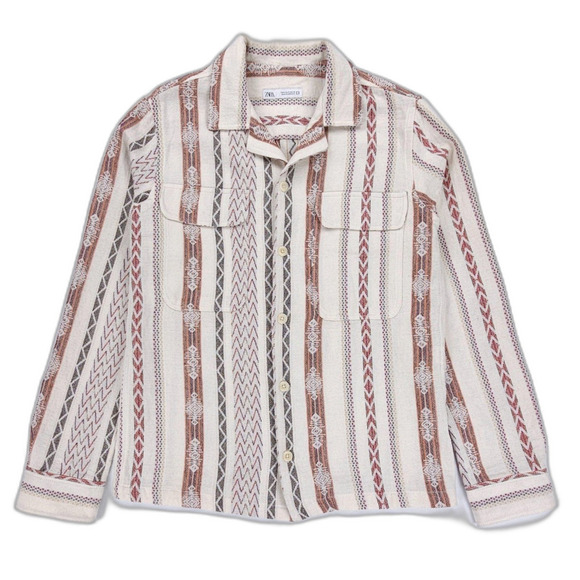Zara Other - NEW Zara Man Southwestern Print Jacquard Shirt Jacket Shacket 70s Boho Minimal